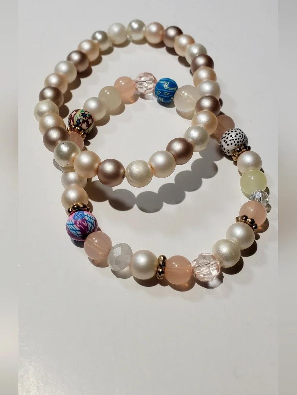 Beaded Pearl & Pastel Multi-Accent Stretch Bracelet Set